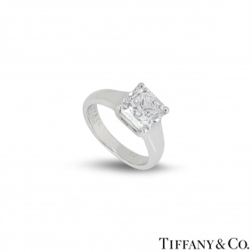 Tiffany & Co. Platinum Lucida Cut Diamond Ring 2.08ct G/VS1